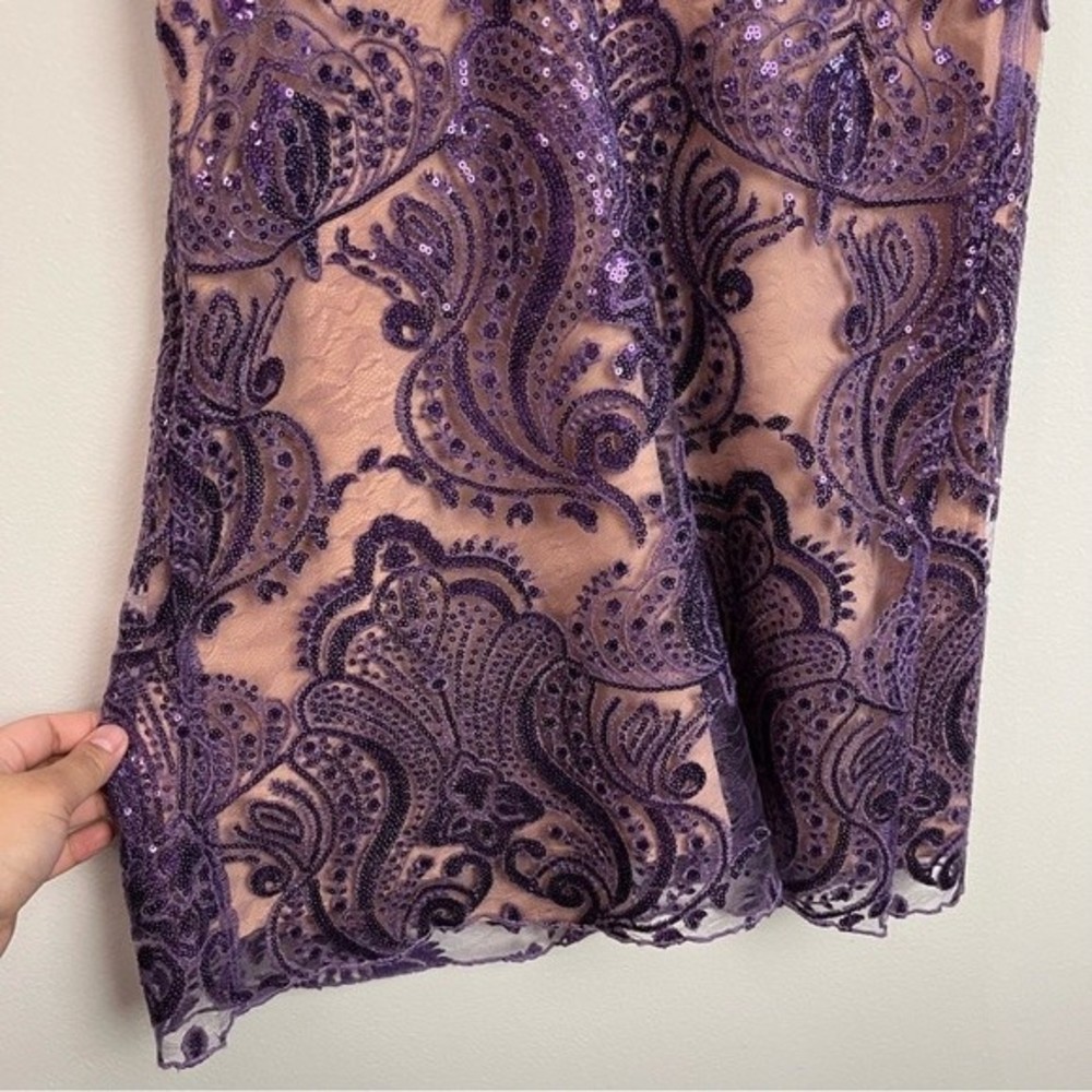 NWT Free People Purple Sequin Mini Dress Size 8 Women - Picture 4 of 12